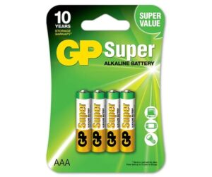 GP Pack de 4 Pilas Super Alcalinas LR03 AAA 1.5V