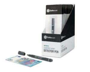 Safescan 30 Expositor de 10 Boligrafos Detectores de Billetes Falsos - Verificacion en 2 Segundos - Tinta con Base de Yodo
