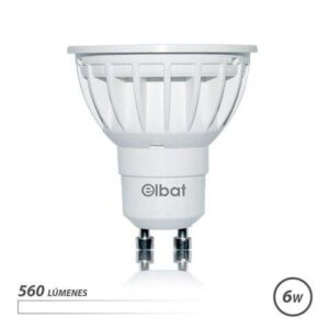 Elbat Bombilla LED GU10 6W 560LM Luz Blanca - Ahorro Energetico - Larga Duracion - Facil Instalacion - Color Blanco