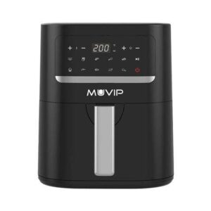 Muvip Freidora Aire Caliente 4.5L 1600W Pantalla Tactil - 10 Programas Preestablecidos - Cocina con 80% Menos Grasa - Olla Antiadherente - Temperatura Regulable 50-200ºC - Color Negro