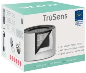 Leitz Filtro Hepa 3 en 1 H13 Repuesto Purificador Aire Mediano Trusens Z-2000/Z-2500 - Captura 99,95% Particulas Ultrafinas - Filtro Carbon - Cambio Indicador - Color Negro