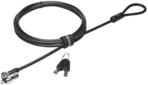 Kensington Candado con Llave Microsaver 20 - Cabezal Resistente de 10mm - Tecnologia Hidden Pin - Tecnologia de Bloqueo T-Bar - Cable de Acero Al Carbono - Enganche Superior - Plata
