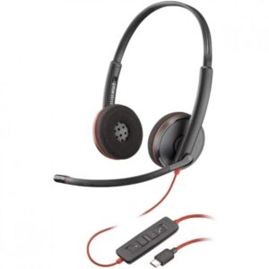 Plantronics/Poly Blackwire C5220 USB-C Auriculares con Microfono - Almohadillas Acolchadas - Controles en Cable - Color Negro