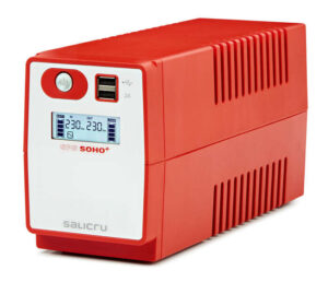 Salicru SPS 850 SOHO+ IEC Sistema de Alimentacion Ininterrumpida - SAI/UPS - 850 VA - Line-interactive - Doble Cargador USB - Tipo de Tomas IEC - Color Rojo