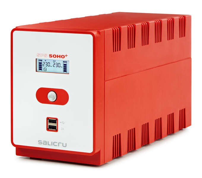 Salicru SPS 1600 SOHO+ Sistema de Alimentacion Ininterrumpida - SAI/UPS - 1600 VA - Line-interactive - Doble Cargador USB - Color Rojo