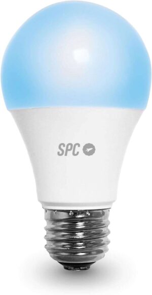 SPC Aura 1050 Bombilla Led Regulable Wi-Fi E27 - Ambientes Personalizables - Control desde la APP SPC Iot - Compatible con Alexa y Google Home - Hogar Inteligente Interconectado - Color Blanco