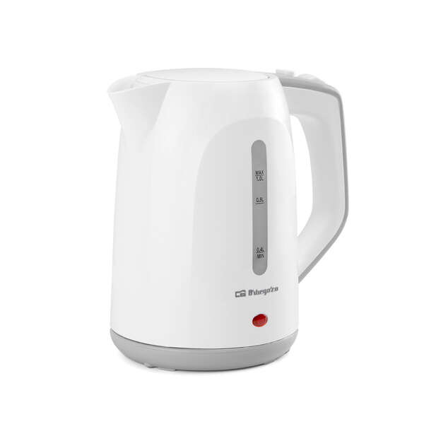 Orbegozo KT 5011 Hervidor de Agua Rapido y Seguro - Potencia 1100W - Capacidad 1L - Asa de Tacto Frio - Resistencia Oculta - Base Giratoria 360°