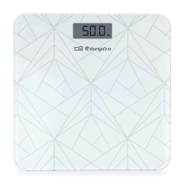 Orbegozo PB 2218 Bascula Electronica de Baño - Precision y Diseño Elegante para tu Salud y Bienestar - Pantalla LCD con Luz - Activacion Tactil - Conversion de Unidades - Indicador de Energia