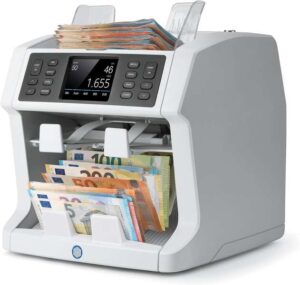 Safescan 2995-SX Contadora de Billetes - Procesamiento Avanzado de Efectivo - Clasificacion por Divisa, Estado y Falsificaciones - Funciones de Ahorro de Tiempo