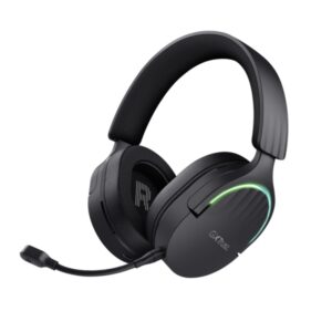 Trust GXT491 Fayzo Auriculares Gaming Bluetooth, USB 2.4Ghz - Iluminacion RGB - Microfono Extraible - Diadema Ajustable - Autonomia hasta 22h - Controles de Facil Acceso - Color Negro