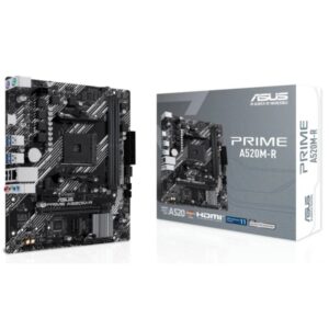 Asus Prime A520M-R Placa Base AMD4 2x DDR4 - HDMI, M.2, PCI Express, 4x Sata III, USB 2.0, 3.2, RJ-45, MicroATX