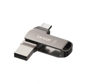 Lexar D400 JumpDrive Dual Drive Memoria USB 3.1 Type-C 128GB - Transferencias Rapidas hasta 130MB/s - Compatible con USB Type-C y Type-A - Diseño Metalico Giratorio - Color Gris
