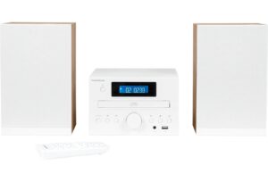 Thomson MIC121BT Micro Cadena 50W Bluetooth - Reproductor de CD, Radio FM - Tecnologia Bass Boost - Mando a Distancia - Color Blanco