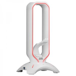 Mars Gaming MHHPRO Accesorio 3 en 1 - Soporte Auriculares - Bungee Raton - 2 Puertos USB 3.0 - Iluminacion RGB Flow 10 Modos - Control Tactil - Color Blanco