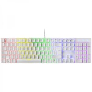 Mars Gaming MK422 Teclado Mecanico RGB - Switches Antipolvo - Teclas Imborrables - 12 Efectos RGB - Anti-ghosting - Multiplataforma - Color Blanco