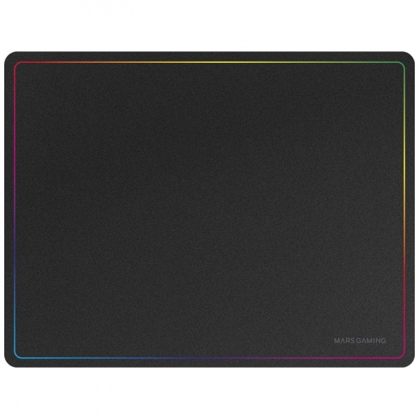Mars Gaming Alfombrilla Gaming Nanotextil - Deslizamiento Suave - Efecto Rainbow - Base Antideslizante - Alta Durabilidad - Color Negro