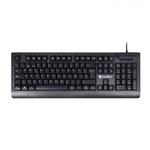 Coolbox TEC04DNI Teclado USB con Lector Inteligente de Tipo PC/SC 2.0 como DNIe o Tarjeta Sanitaria Española - Idioma Español - Color Negro