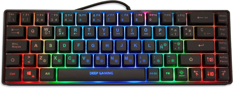 DeepGaming TM065 Teclado Gaming Mecanico - Compacto - Iluminacion RGB - 19 Teclas Anti-ghosting - Color Negro