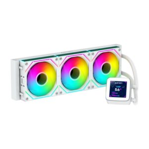 Abysm Oceanic LCD 360 ARGB Kit de Refrigeracion Liquida - 3 Ventiladores de 120mm - Iluminacion ARGB - Pantalla LCD 2.8" - Bomba 2500rpm - Tubos de 380mm - Color Blanco
