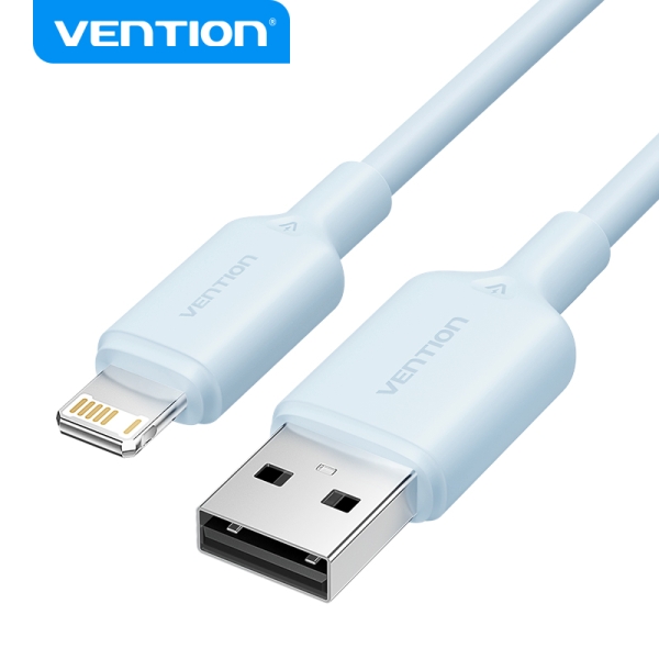 Vention Cable USB 2.0 Lightning - Transmision 480Mbps - Salida 2.4A - 1M - Color Azul
