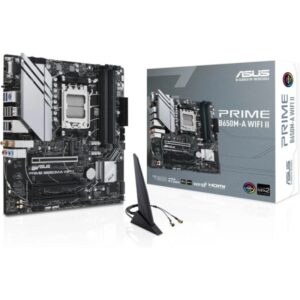 Asus Prime B650M-A WIFI II Placa Base AM5 Wi-Fi 6, M.2 PCIe 5.0, Realtek 2.5Gb Ethernet, Puertos USB 3.2 Gen 2, USB 3.2 Gen 1 Type-C® Frontal