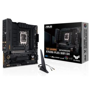 Asus TUF Gaming B760M-PLUS WIFI D4 Placa Base LGA 1700 - WiFi, Bluetooth, 4x DDR4, 2x M.2, 4x SATA III, PCIe 4.0, 5.0 RJ-45, USB-A, USB-C - Factor de Forma MicroATX