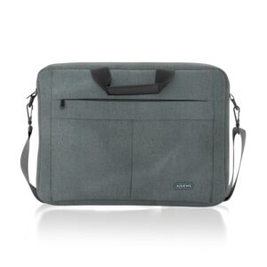 Aisens Maletin Premium para Portatil 15,6" - Acolchado de Espuma - Bolsillo Frontal con Cremallera - Sujecion para Maleta - Correa Ajustable - Color Gris