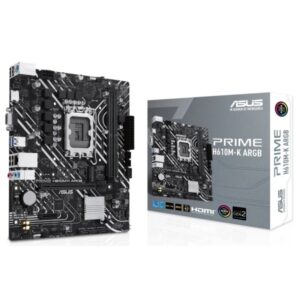 Asus Prime H610M-K ARGB Placa Base Intel1700 2x DDR5 - HDMI, VGA, M.2, PCIe4.0, 4x Sata III, RJ-45, USB 3.2, MicroATX