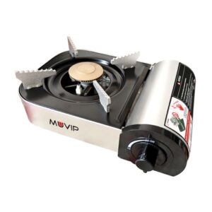 Muvip Serie Small Cocina de Gas Portatil 1 Fuego - Encendido Automatico - Quemador de Aluminio y Cobre - Valvula Doble Sellado - Maleta de Transporte