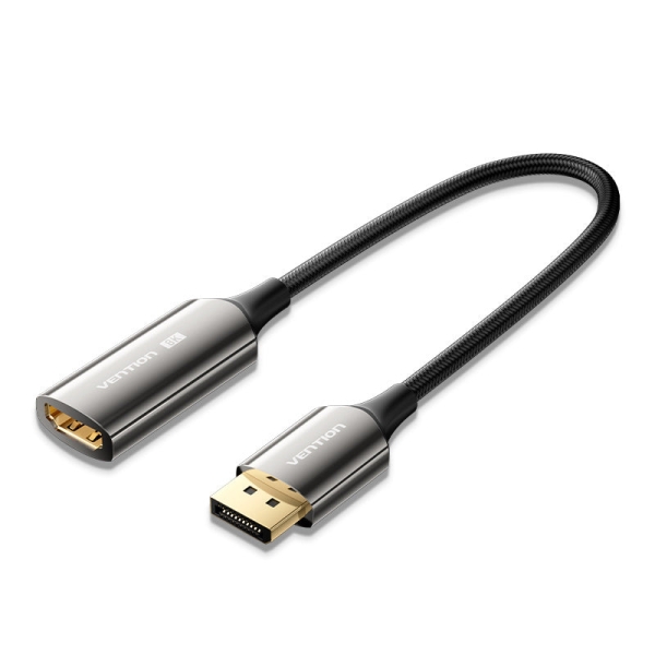 Vention Adaptador Displayport 1.4 8K Macho a HDMI 2.1 8K Hembra - 0.25m - Trenzado - Color Negro