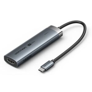 Vention Docking Station 6 en 1 USB-C a HDMI/3xUSB3.0/USB-C 3.2 G1/PD 100W - 0.15m - Color Gris