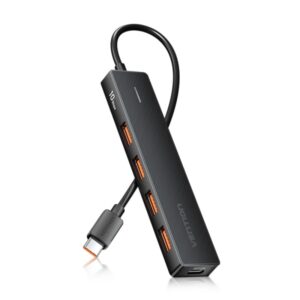 Vention HUB 5 en 1 USB-C a 4xUSB 3.2 Gen2/USB-C 10G - 0.15m - Color Negro
