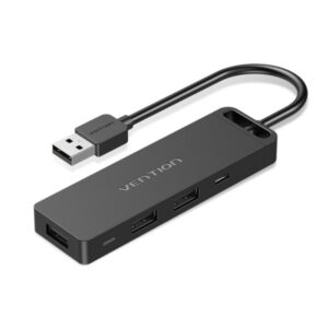 Vention HUB 6 en 1 USB-A a 3xUSB 2.0/SD/TF/Micro-B - 0.15m - Color Negro