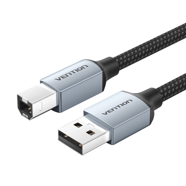 Vention Cable Impresora USB 2.0 Macho a USB-B Macho - 3m - Trenzado - Color Gris