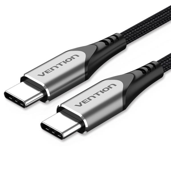 Vention Cable USB-C 2.0 a USB-C 2.0 3A 60W - 1m - Trenzado - Color Gris