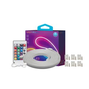 Vention Tira de Luces LED de Neon - Silicona - Control Remoto - USB 5V - 5m - Flexible y Duradera - Resistente al Agua IP65