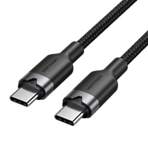 Vention Cable USB-C a USB-C 3A 60W - 1m - Trenzado - Color Negro
