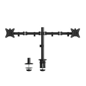 Ewent Soporte de Monitor de Escritorio - 2 Monitores de 13-32"-VESA Maximo 100x100 - Pantalla plana hasta 9 kg- Pantalla Curva hasta 7 kg - Color Negro