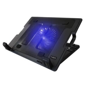Ewent Soporte para Portatil - Ventilador Grande Silencioso hasta 17" - 2 Puertos USB - Color Negro