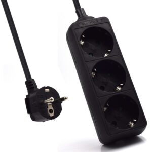 Ewent Regleta de Energia 3 Enchufes - 16A Enchufe Schuko - Color Negro