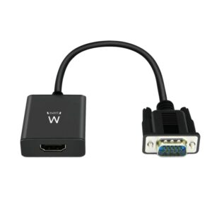 Ewent EW9866 Convertidor VGA a HDMI con Audio - Resolucion Maxima de 1920 x 1200 pixeles - No Drivers - Color Negro