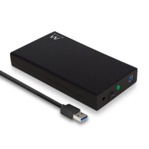 Ewent EW7056 Caja Externa para Disco Duro SATA de 3.5" -sin Tornillos - USB 3.2 - Cable 80cm - Color Negro