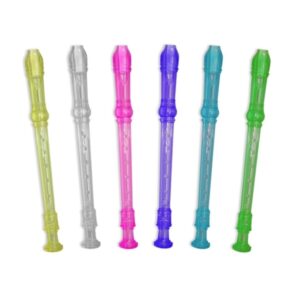 Flauta Dulce Transparente de Colores - Fabricada en Plastico - Ideal para los mas Pequeños - 6 Colores Surtidos