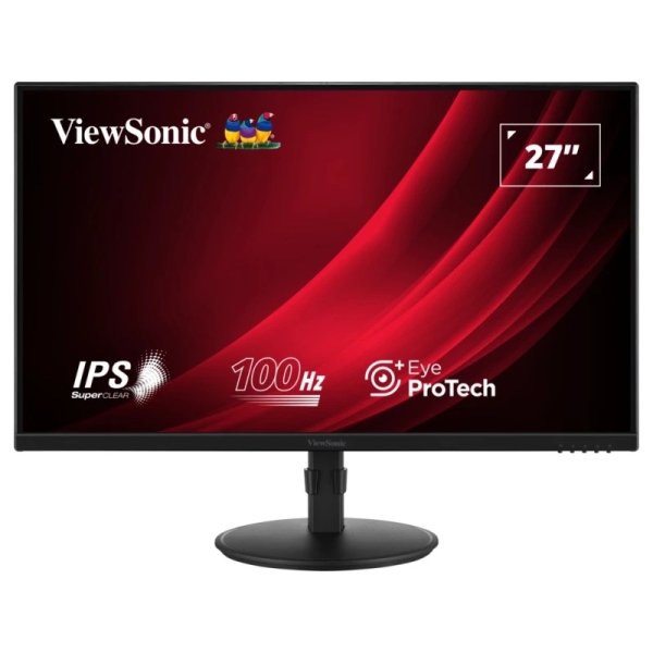 Viewsonic Monitor 27" LED IPS FullHD 100Hz - Respuesta 5ms - Ajustable en Altura, Giratorio e Inclinable -16:9 - VGA, HDMI, DisplayPort - VESA 100x100 - Color Negro