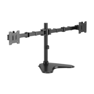 Aisens Soporte de Mesa Eco con Peana Giratorio e Inclinable para Monitor/TV 20Kg (3 Pivotes - 2 Brazos) de 17-35" - Color Negro