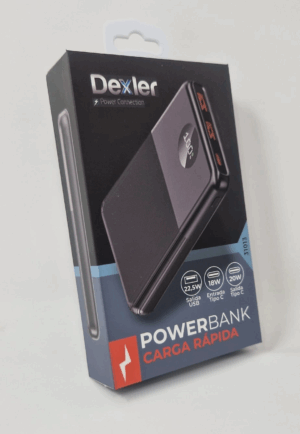 PowerBank 10.000 mAh CARGA RÁPIDA Tipo C/2 USB 5V/3A 9V/2A 12V/1,5A Dexler