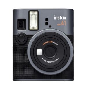 Fujifilm Instax Mini 41 Camara Instantanea - Tamaño de Imagen 62x46mm - Flash Auto - Exposicion Automatica - Mini Espejo para Selfies - Modo Primer Plano - Color Negro