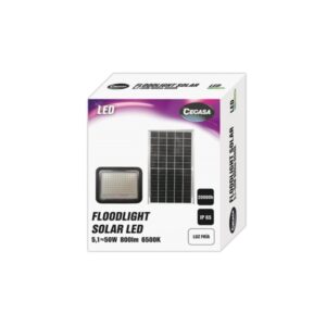 Cegasa Floodlight Foco Solar LED 800lm 6500K - Panel Solar Integrado 5V-6W - Autonomia hasta 12h - Resistencia IP65