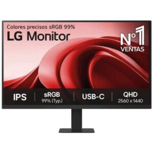 LG 27U631A-B Monitor LED 27" IPS QHD 100Hz HDR - Respuesta 5ms - Ajustable de Inclinacion - HDMI, USB-C - VESA 100x100