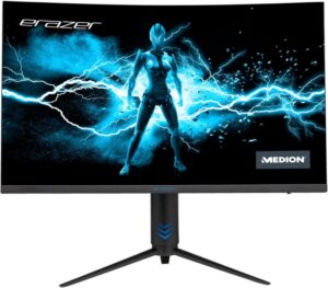 Medion Erazer Spectator X20 Monitor 32" Curvo LED VA FullHD 165Hz - Respuesta 1ms - Ajustable en Altura, Giratorio e Inclinable - 2 Altavoces Integrados - Angulo de Vision 178° - HDMI, DisplayPort - VESA 100x100mm